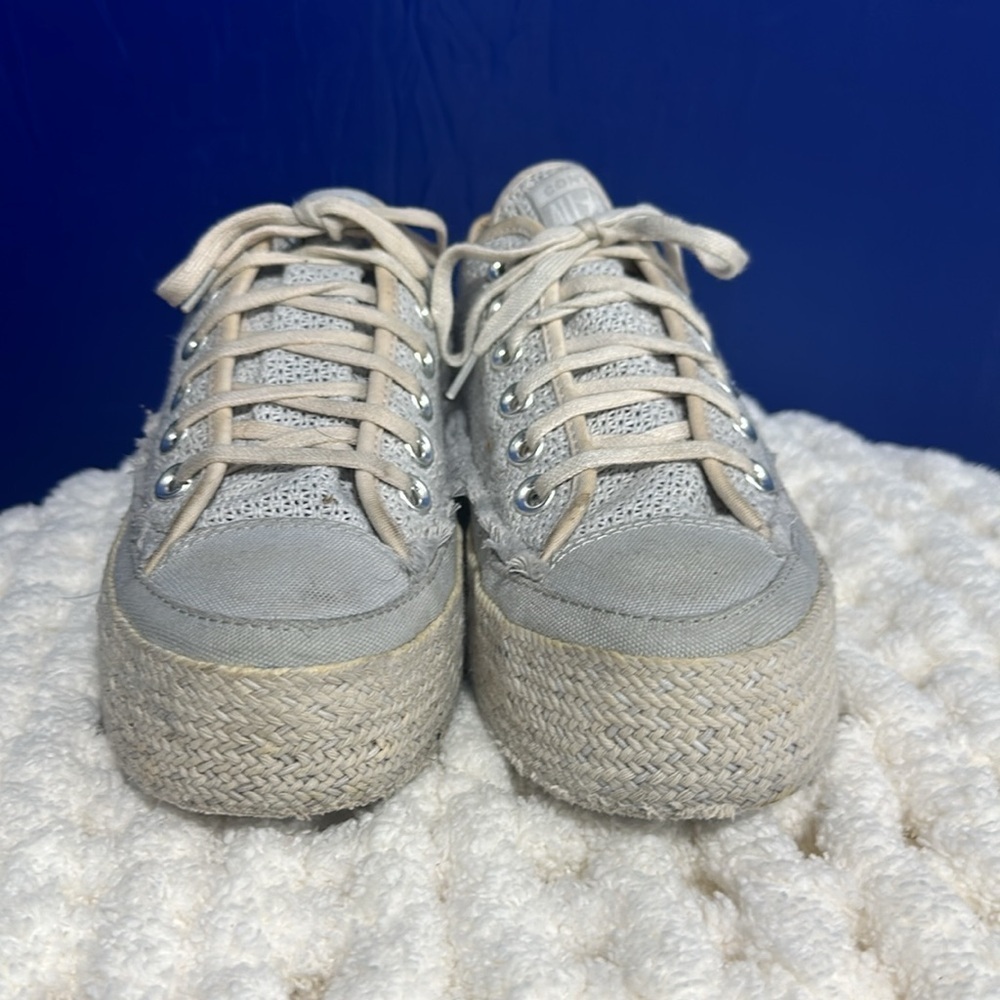 Converse Chuck Taylor Womens Low Top Platform Sneakers Mint Green Off White S 7 - Picture 8 of 9